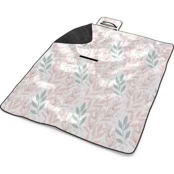 deka Sablio Plážová deka Růžové a modré lístky : 200x140 cm