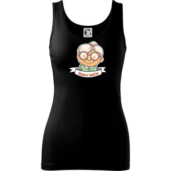 Dámské tričko Budoucí babička kreslená - Dámské tílko - 2XL ( Černá )