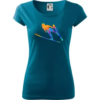 Dámské oblečení Skokan na lyžích splash - Dámské triko Pure - M ( Petrolejová )