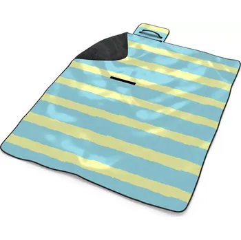 deka Sablio Plážová deka Modrožluté pruhy: 200x140 cm