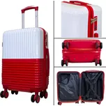 MONOPOL Cestovní kufr RIGA white-red malý S