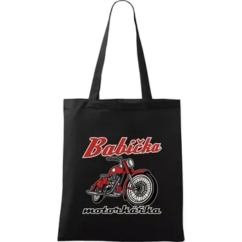 Babička motorkářka - Taška bavlněná - 42 x 38 cm ( Černá )