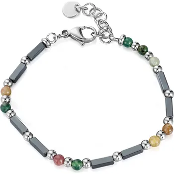 Náramek Šperky4U Ocelový náramek s barevnými korálky - OPS1012
