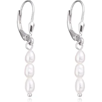 Náušnice NUBIS® Stříbrné perlové náušnice visací - NB-3151