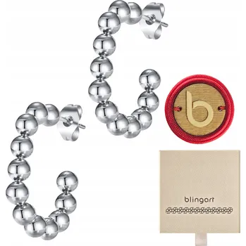 Náušnice BLINGART Náušnice s kuličkami BUBBLE otevřené stříbrné puzetky OCEL 316L