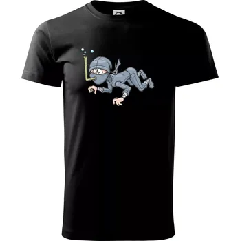 Pánské tričko Potapěč bez vzduchu - Triko extra velké (5-8XL) - 6XL ( Černá )