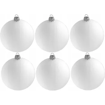 Vánoční dekorace Skleněné Vánoční Baňky na Vánoční Stromeček BÍLÁ MATNÁ CLASSIC 10 cm