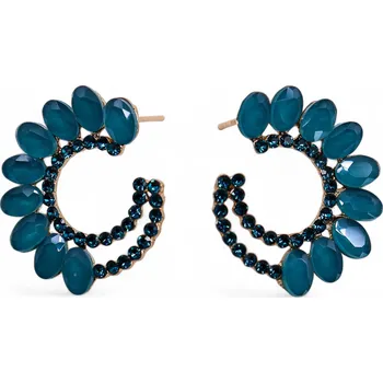 Náušnice Náušnice Skleněné Nymph Aurora - Půlměsíce - Tyrkysově zelené