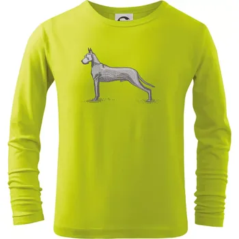 Dětská móda Vintage Great dane - Triko dětské Long Sleeve - 122 cm/6 let ( Limetková )