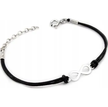 Náramek STŘÍBRNÝ NÁRAMEK NA ŠŇŮRCE NEKONEČNO 925