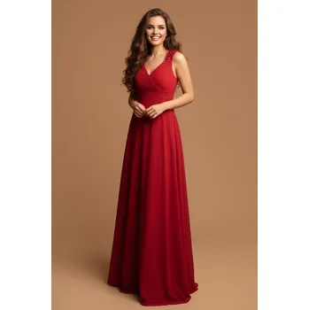 Dámské šaty EVA & LOLA Společenské Šaty CHERYL červené Barva: Červená, Velikost: 48