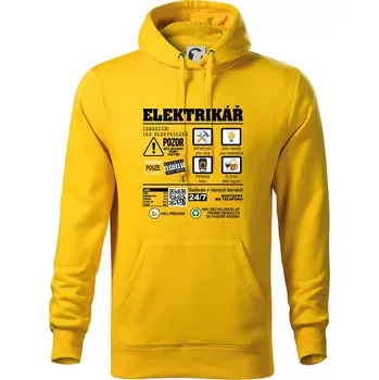 Pánská mikina Profese - informace o produktu - elektrikář - Mikina pánská Cape s kapucí - 5XL ( Žlutá )