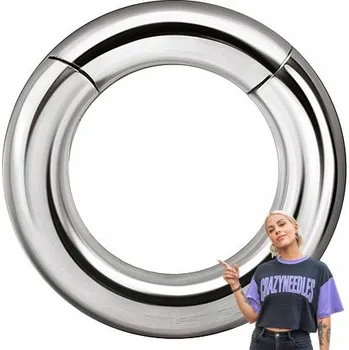 Náušnice Kroužek clicker do ucha/nosu - stříbrný 4,0/12