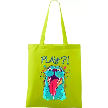 Pes - Play?! - Taška bavlněná - 42 x 38 cm ( Limetková )