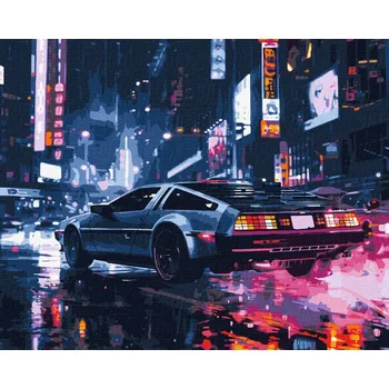 MALOVÁNÍ PODLE ČÍSEL S RÁMEM Obrázky k malování Noční Cesta 50x40 cm