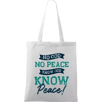 No God no peace, know god know peace - Taška bavlněná - 42 x 38 cm ( Bílá )