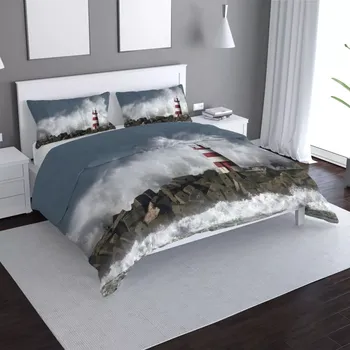 Povlečení Sablio Povlečení Maják ve vlnách - 140x220 / 90x70