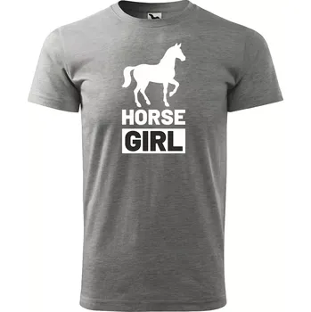 Pánské tričko Sablio Tričko s potiskem Horse girl - šedé M