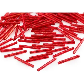 Korálek Rokajl kroucené tyčky 25 mm, Balení 30 g, Varianta zelená vánoční