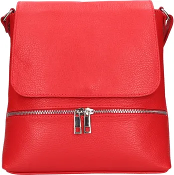 Kabelka Dámská kožená crosbody kabelka Italia Linda - červená