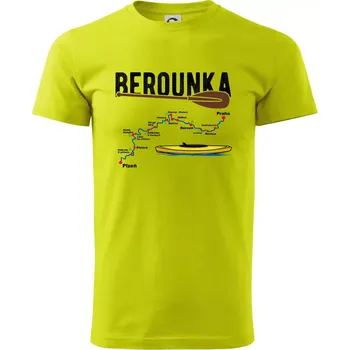 Mapa řeky Berounky - Klasické pánské triko vyšší gramáže - L ( Limetková )
