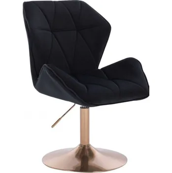 LuxuryForm DESIGN Židle MILANO MAX VELUR na zlatém talíři - černá
