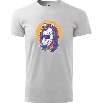 Rasta unicorn - Triko extra velké (5-8XL) - 7XL ( Světlešedý Melír )