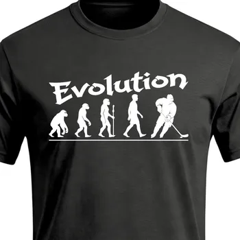 Pánské tričko Tričko Evoluce Hokej - velikost 146, Barva Černá