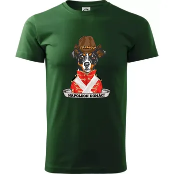 Pánské tričko Napoleon domácí pes kříženec - Klasické pánské triko vyšší gramáže - 4XL ( Lahvově zelená )