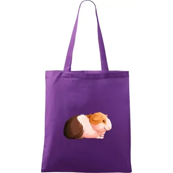 Morče - kreslené z boku - Taška bavlněná - 42 x 38 cm ( Fialová )