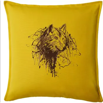 Polštář Vlk kaňka - Polštář 50x50 - 50x50 - Pouze potah ( Žlutá )