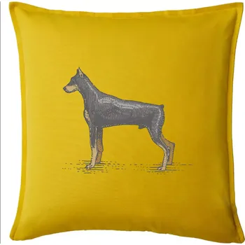 Polštář Vintage Dobrman - Polštář 50x50 - 50x50 - Pouze potah ( Žlutá )