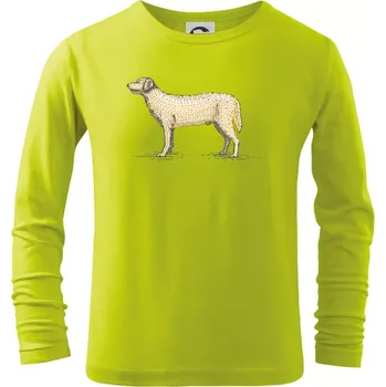 Vintage Labrador - Triko dětské Long Sleeve - 104-110cm / 3-4 roky ( Limetková )