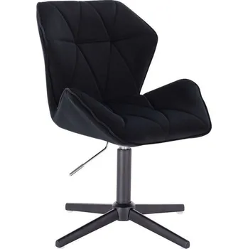 LuxuryForm DESIGN Kosmetická židle MILANO MAX VELUR na černém kříži - černá