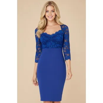Dámské šaty CITYGODDESS Krajkové Midi Šaty JOYA královská modrá Barva: Královská Modrá, Velikost: 40