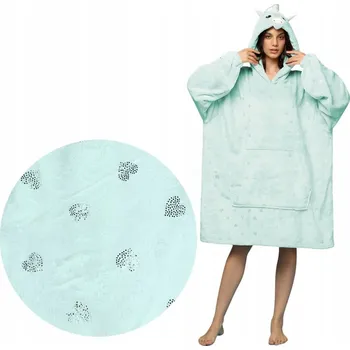 Dámská mikina MIKINOVÁ DEKA DEKA MIKINA PONČO SNUDDIE DÁMSKÁ MLÁDEŽNICKÁ JEDNOROŽEC MÁTOVÁ