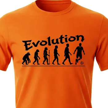 Pánské tričko Tričko Evoluce Fotbal - velikost 152, Barva Oranžová