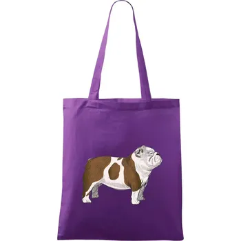 Vintage English bulldog - Taška bavlněná - 42 x 38 cm ( Fialová )