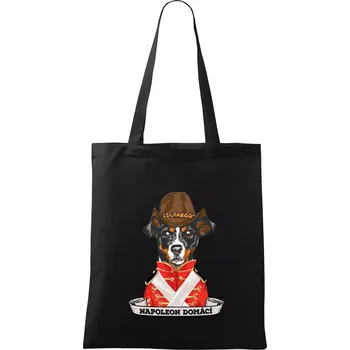 Nákupní taška Napoleon domácí pes kříženec - Taška bavlněná - 42 x 38 cm ( Černá )