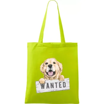 Zlatý retriever - štěně wanted - Taška bavlněná - 42 x 38 cm ( Limetková )
