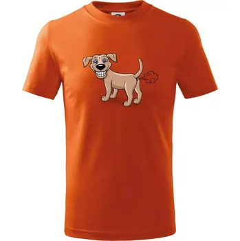 Chlapecké oblečení Prdící pes kreslený (Hana-creative) - Tričko dětské bavlněné - 98 cm / 2 roky ( Oranžová )