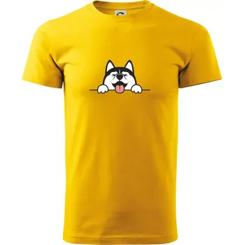 Husky veselý - Triko extra velké (5-8XL) - 7XL ( Žlutá )