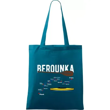 Mapa řeky Berounky - Taška bavlněná - 42 x 38 cm ( Petrolejová )