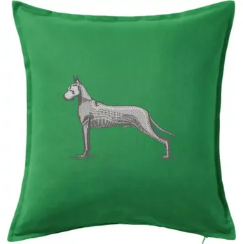 Polštář Vintage Great dane - Polštář 50x50 - 50x50 - Včetně výplně ( Středně zelená )