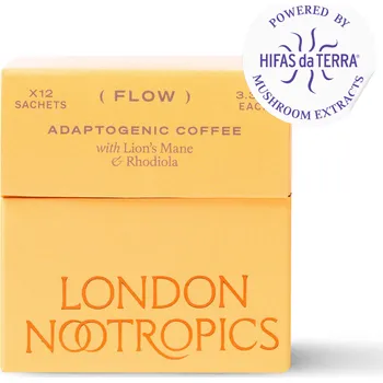 Káva London Nootropics (Velká Británie) London Nootropics Adaptogenní káva FLOW (12 x 3,3 g)