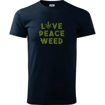 Love peace weed - Triko extra velké (5-8XL) - 6XL ( Námořní modrá (velmi tmavá - téměř černá) )