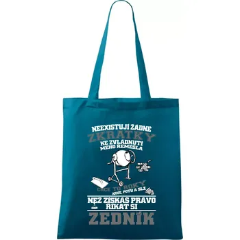 Zedník zkratky - Taška bavlněná - 42 x 38 cm ( Petrolejová )