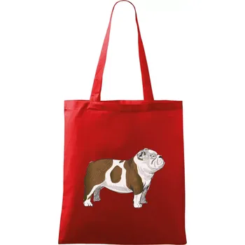 Nákupní taška Vintage English bulldog - Taška bavlněná - 42 x 38 cm ( Červená )