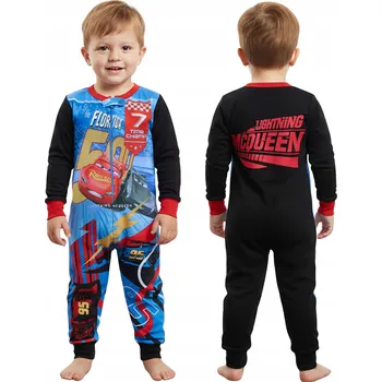 Chlapecké pyžamo AUTA Blesk McQueen FLEECOVÉ pyžamo overal, dětské onesie 98cm Černá
