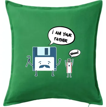 Polštář I am your father USB - Polštář 50x50 - 50x50 - Včetně výplně ( Středně zelená )